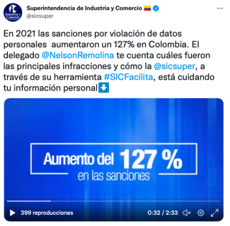 En 2021 las sanciones por violación del Régimen de Protección de Datos Personales  aumentaron un 127% en Colombia.